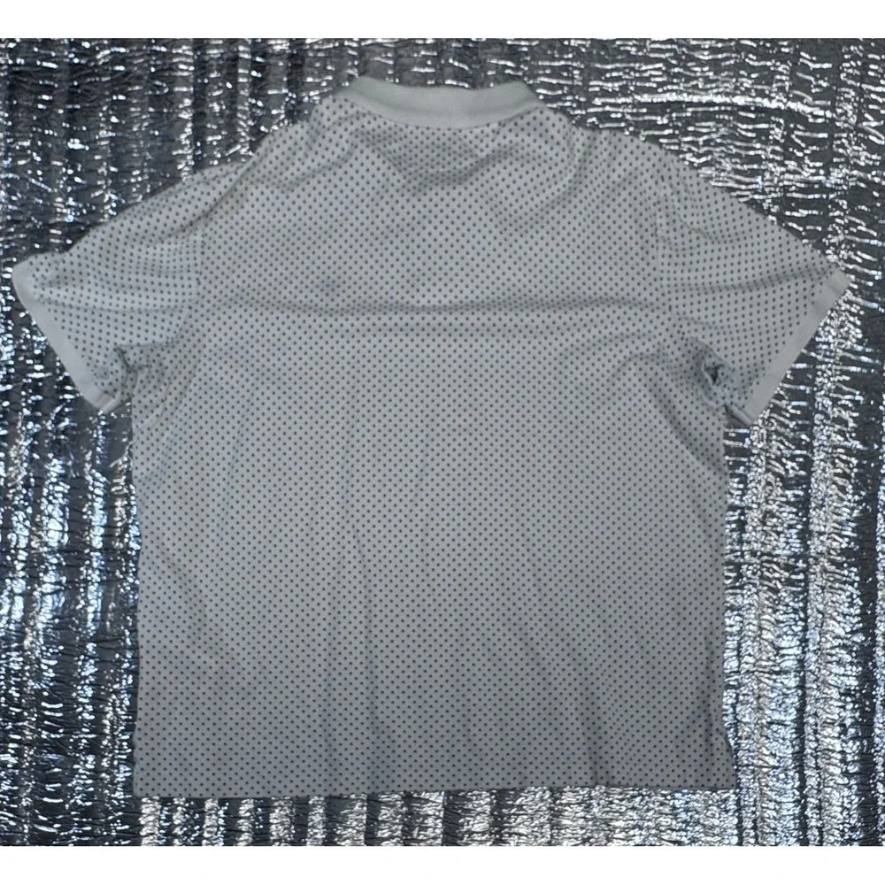 Polo Ralph Lauren Mens White Navy Polka Dot Classic Fit Cotton Polo Shirt L